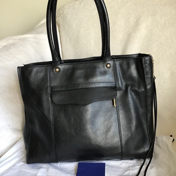 Rebecca Minkoff Black Leather Tote Bag - Picture 1 of 16